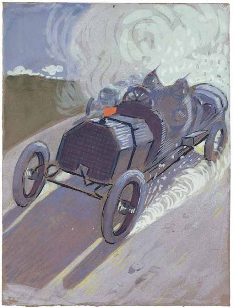 AUTOMOBILE IN CORSA (1908-09), Mario Delitala. AUTOMOBILE IN CORSA (1908-09), Mario Delitala.
