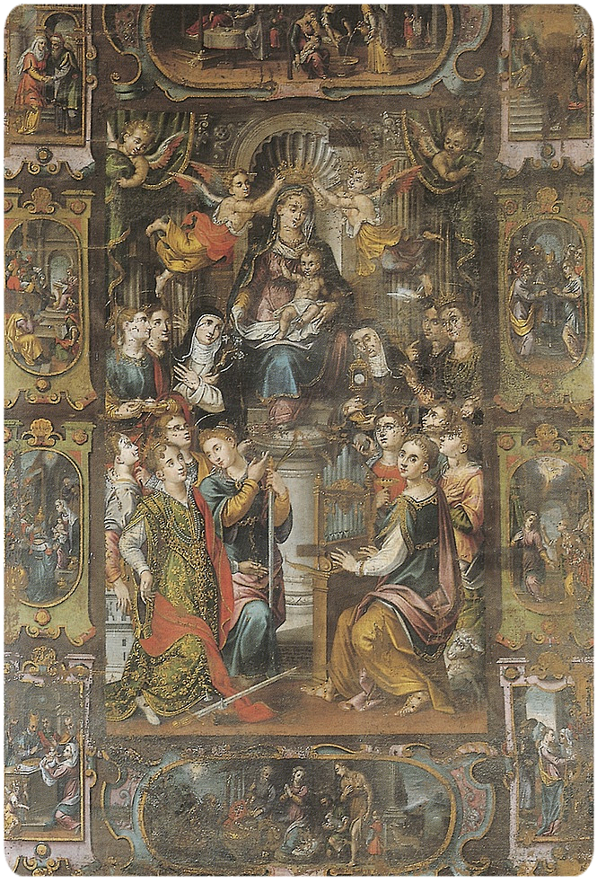  Attribuito a Baccio Gorini. Olio su tela, m 3,70x2,75. Bonorva, parrocchiale della Natività di Maria.