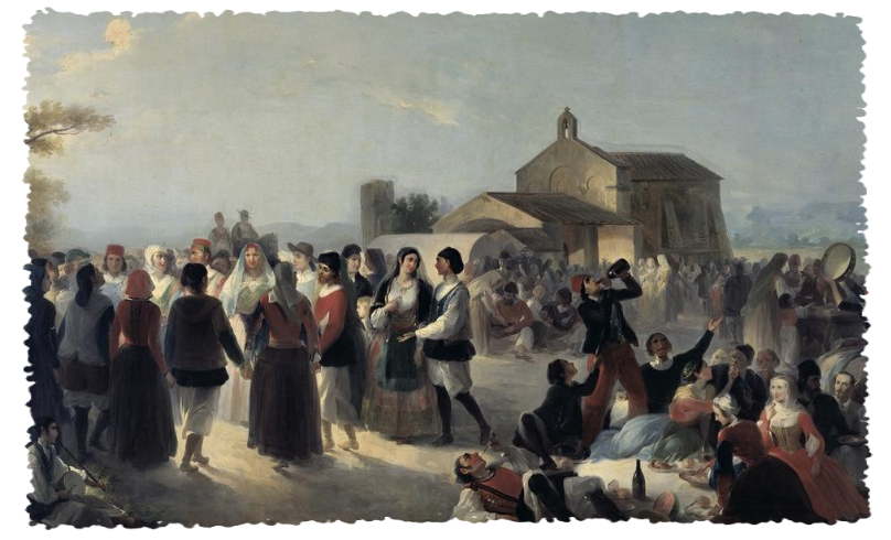 Festa campestre in Sardegna Marghinotti Giovanni Pittura dell'ottocento. Biografia di Vittorio Angius.