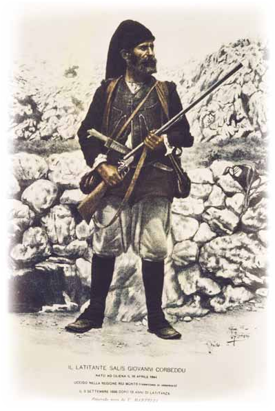 Il bandito Giovanni Corbeddu di Oliena, vissuto a fine ‘800, che elesse a suo rifugio la grotta che porta il suo nome.