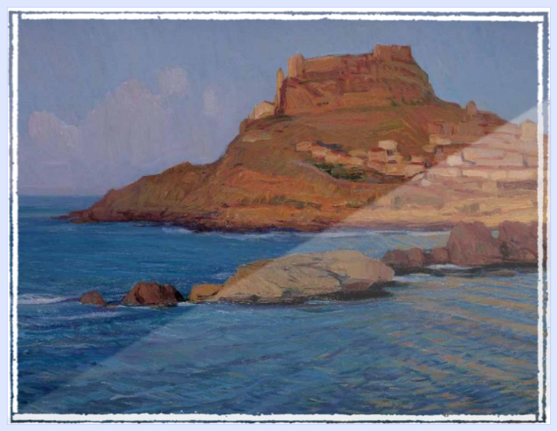 MARINA DI CASTELSARDO, 1951, opera di Filippo Figari.