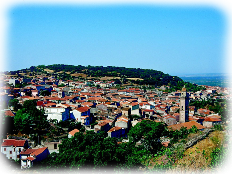 Panorama del paese di Busachi in provincia di Oristano