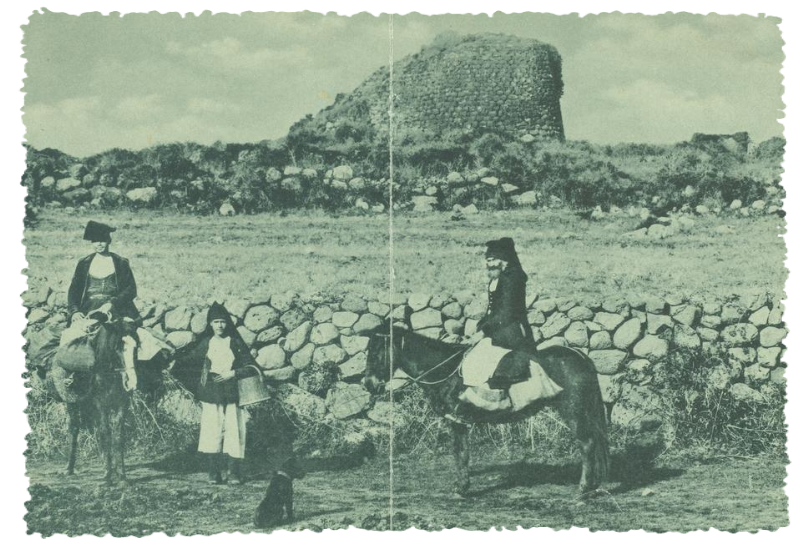 Pastori presso il Nuraghe Losa foto Storica. Storia e tradizioni culturali della Sardegna. Informazioni Storiche sulla Sardegna.