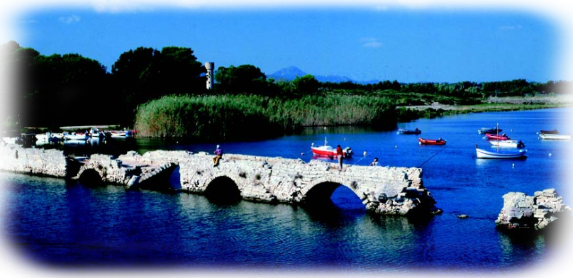 Il ponte romano sullo stagno di Calich, Alghero (SS).